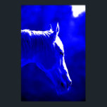 Cavalo À Noite - Cavalo Em Impressão Lua<br><div class="desc">Cavalo à Lua - Cavalo Selvagem à Lua - Arte Espirituosa a Cavalo à Lua - Fotografia Animal Digital - Estilo de Arte Pop - Trabalho de arte de Cabeça de Cavalo</div>