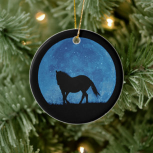 Cavalo bonito e Enfeites de natal de Lua