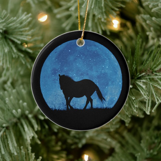 Cavalo bonito e Enfeites de natal de Lua (Árvore)