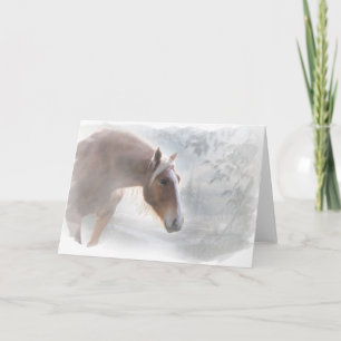 Cavalo bonito no Cartão de Nota de Neve