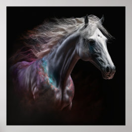 Cavalo Branco, Abstrato, Parede de Impressão de Ar