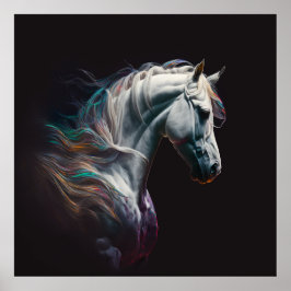 Cavalo Branco, Abstrato, Parede de Impressão de Ar