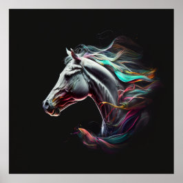 Cavalo Branco, Abstrato, Parede de Impressão de Ar