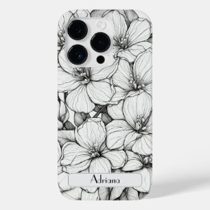 Cavalo branco e preto das flores selvagens elegant