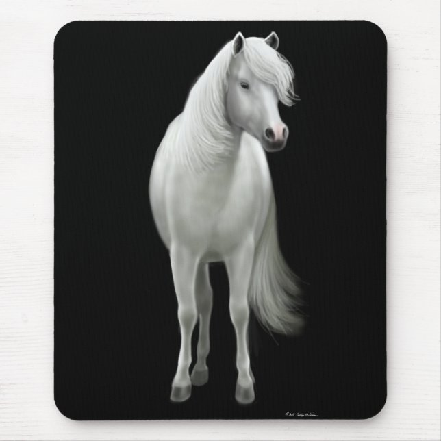 Cavalo branco selvagem Mousepad (Frente)