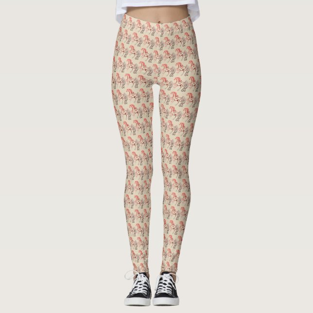 Cavalo Cauda Leggings femininas (Frente)