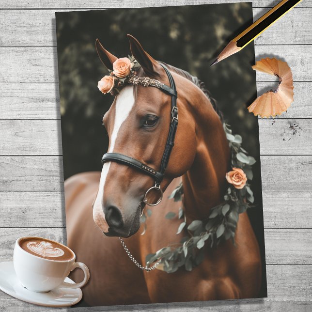 Cavalo com Decorações Florais 4 Papel de Decoupage (Criador carregado)
