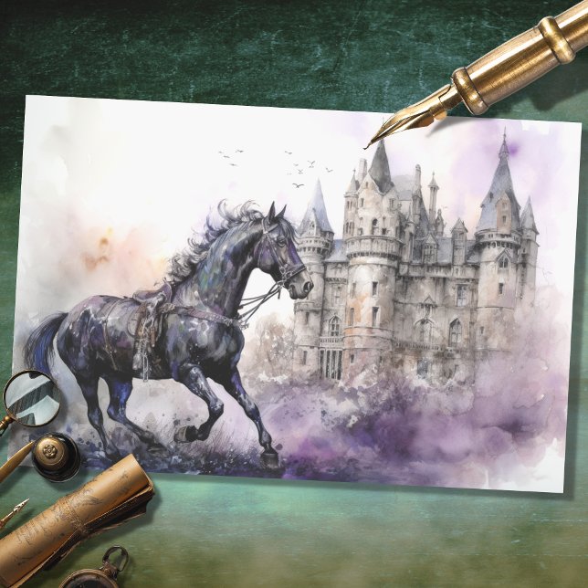 Cavalo com Papel Decoupage do Castelo 2 (Criador carregado)