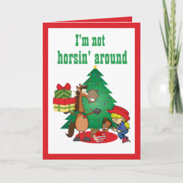 Cavalo com presentes e cartão de vaqueira de caval