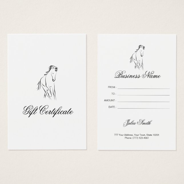 Cavalo correndo a preto (Frente & Verso)