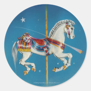 Cavalo das etiquetas - vermelhas, o branco e o