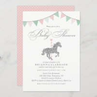 Cavalo de carrossel| Convite para Chá de fraldas