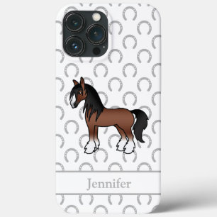 Cavalo de Cartoon Castanho Vanner Clydesdale Shire