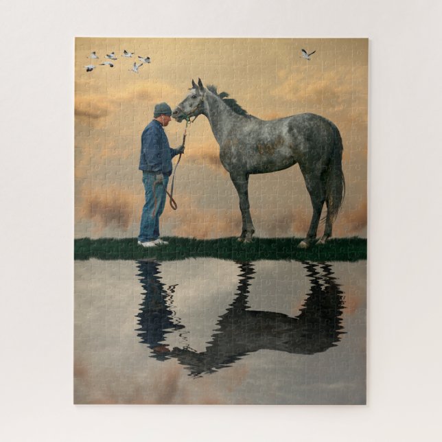 Cavalo De cinza E Quebra-cabeça De Vassoura De OTT (Vertical)