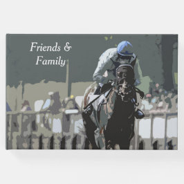 Cavalo De Corrida Com Jockey No Livro Azul De Gues