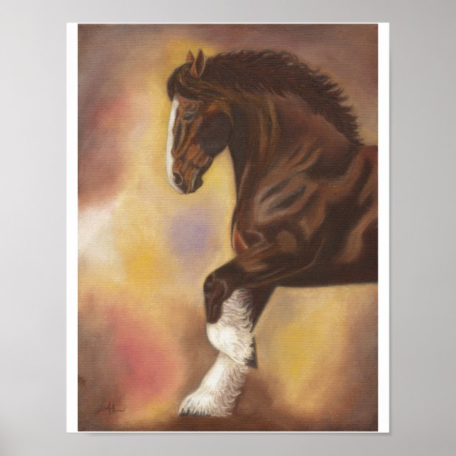 Cavalo de Shire impressão 11"x14" (Frente)
