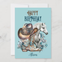 Cavalo-de-vaca floral azul-ocidental Aniversário