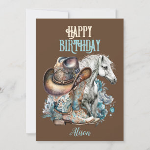 Cavalo de vaca floral castanho ocidental Aniversár