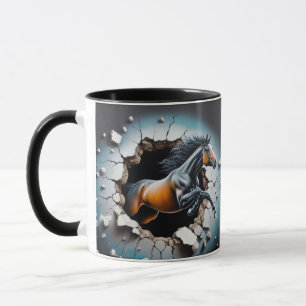 "Cavalo Dinâmico A Partir Da Parede - Caneca 3D