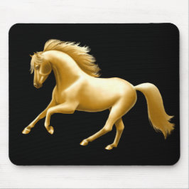 Cavalo dourado de galope Mousepad