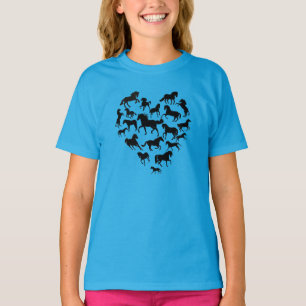 Cavalo e t-shirt do coração