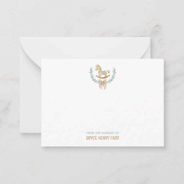 Cavalo Enroscado Do Cartão De Nota Plana De Bebê D (Frente)