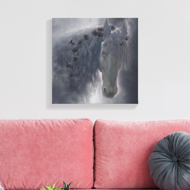 Cavalo Frísia - Canvas (Insitu(Sala de estar))