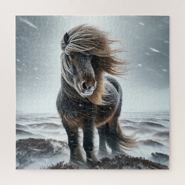 Cavalo Islandês em seu Elemento Quebra-Cabeça (Vertical)