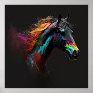 Cavalo mágico, Abstrato, Muro de Impressão de Arte