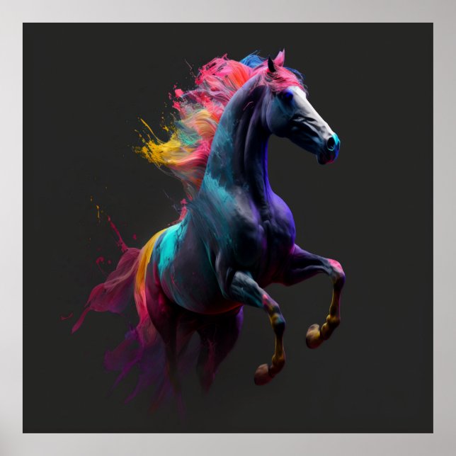 Cavalo mágico, Abstrato, Muro de Impressão de Arte (Frente)