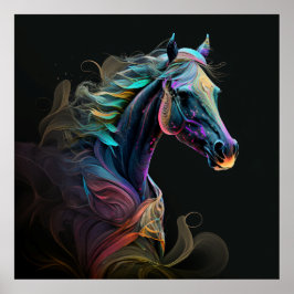 Cavalo mágico, Abstrato, Muro de Impressão de Arte