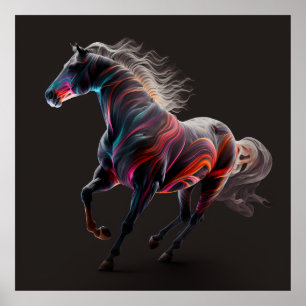 Cavalo mágico, Abstrato, Muro de Impressão de Arte