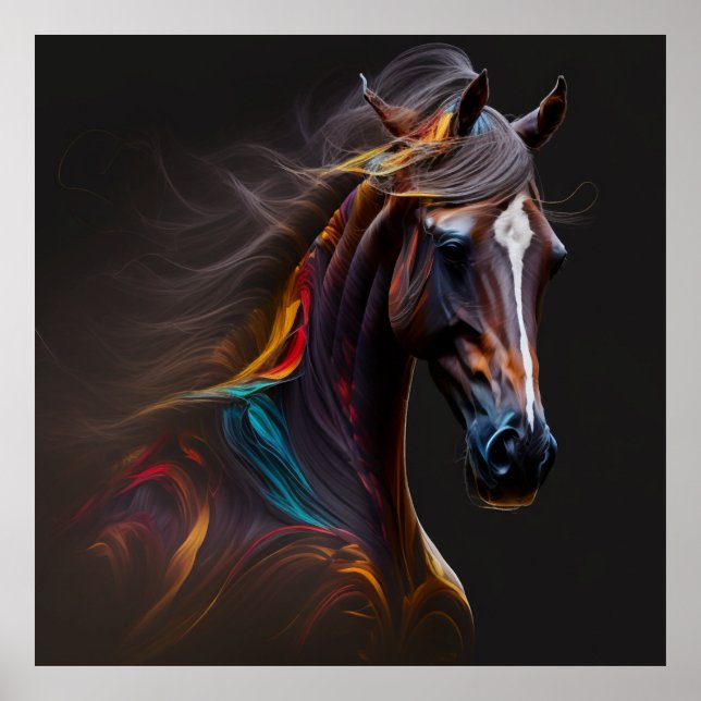 Cavalo mágico, Abstrato, Muro de Impressão de Arte (Frente)