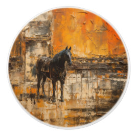 Cavalo Majestoso em Abstrato Sunset