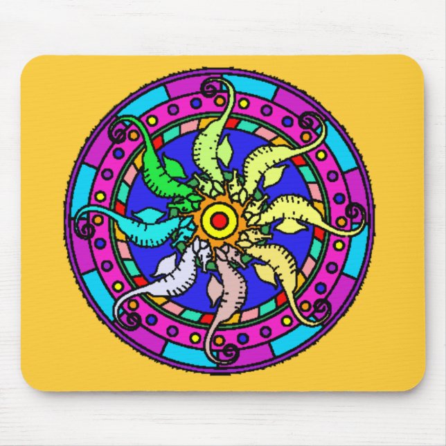 cavalo marinho Mousepad da mandala (Frente)