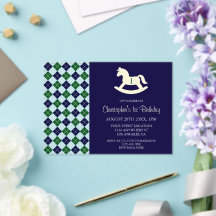 Cavalo Mecedor Preppy Argyle 1º Aniversário