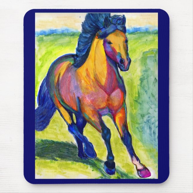 Cavalo Mousepad da cor de água (Frente)
