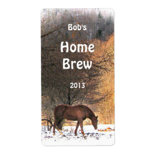 Cavalo na etiqueta da cerveja do inverno