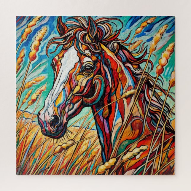 Cavalo na Grama 600 Peece Quebra-cabeça (Vertical)