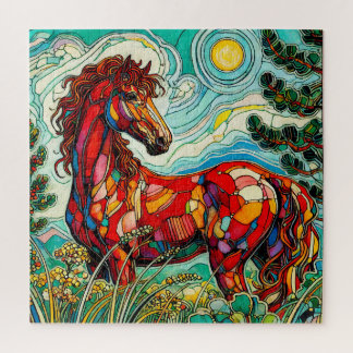 Cavalo na Grass 600 Piece Quebra-cabeça