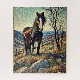 Cavalo na Quebra-cabeça de Peça de Hillside 500