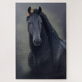 Cavalo Negro Frísia - Quebra-cabeça