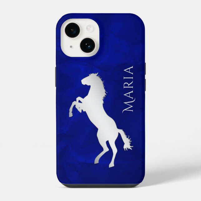 Cavalo Prateado Azul Vibrante (Verso)