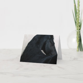 Cavalo preto - cartão de nota do frisão