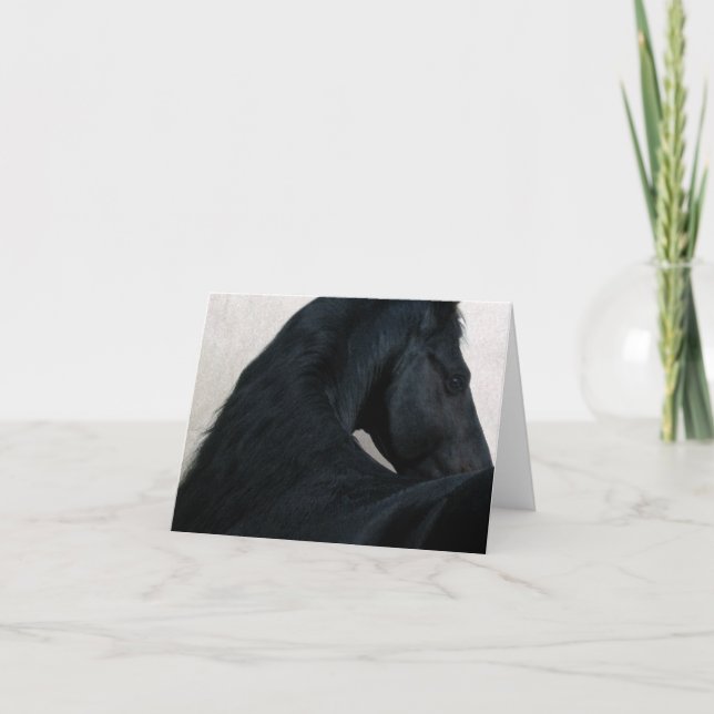 Cavalo preto - cartão de nota do frisão (Frente)