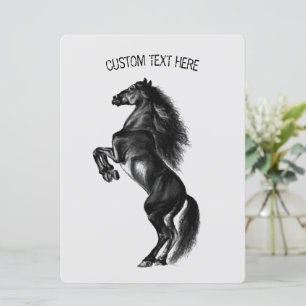 Cavalo Preto - Desenho - Texto Personalizado