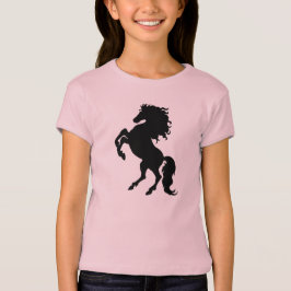 Cavalo preto que eleva - o t-shirt cabido Bella da