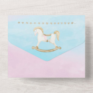 Cavalo-Rocco Azul Cor-de-rosa Sexo Neutro Chá de f