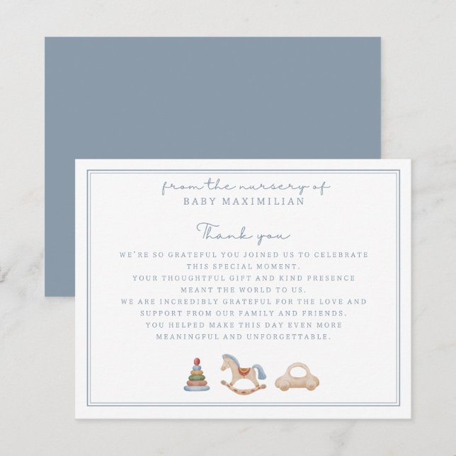 Cavalo Rocking, do berçário de, cartões de agradec (Frente/Verso)