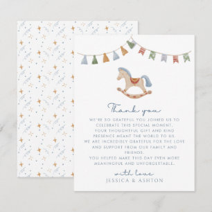 Cavalo Rocking Watercolor, cartões de agradeciment